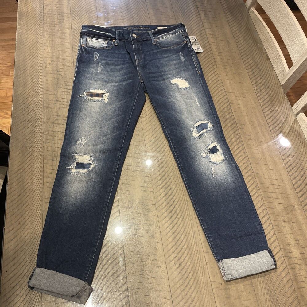 Mavi Women's Distressed ADA Sexy Boyfriend Jeans Waist 27/31